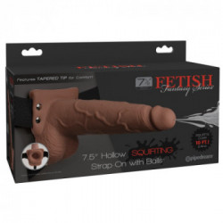 Fetish Fantasy Series- Strap On con Dildo Realistico, con Testicoli, Eiaculazione, Funzione Squirt