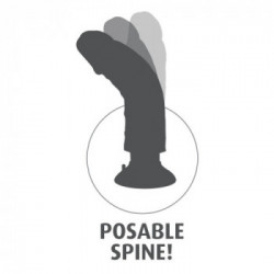 King Cock KC 10 - Dildo Realistico con Testicoli e Ventosa, Vibrazione, Lunghezza Totale 20,5 cm, Ø 5,7 cm, Richiede Batterie