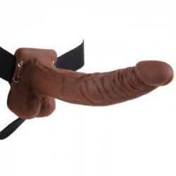 Fetish Fantasy - Strap On con Dildo Realistico, Pelle Scura, Stimolante, Potenziante