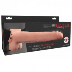 Fetish Fantasy - Strap On con Vibrazione, Dildo Realistico, Ricaricabile, Nero, Stimolante