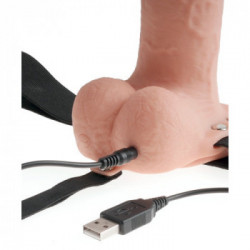 Fetish Fantasy - Strap On con Vibrazione, Dildo Realistico, Ricaricabile, Nero, Stimolante