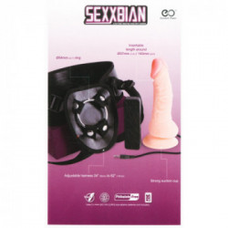Excellent Power - Strap On con Vibrazione, Dildo Realistico, Richiede Batterie, Lungo, con Cintura