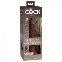 King Cock Elite Dual Density 7 - Dildo Realistico con Ventosa, Vibrazione, Telecomando, Impermeabile, Ricaricabile,17,8 cm,