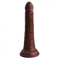 King Cock Elite Dual Density 7 - Dildo Realistico con Ventosa, Vibrazione, Telecomando, Impermeabile, Ricaricabile,17,8 cm,