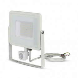 50W LED Sensor Floodlight Samsung Chip Cut-OFF Function White Body 3000K