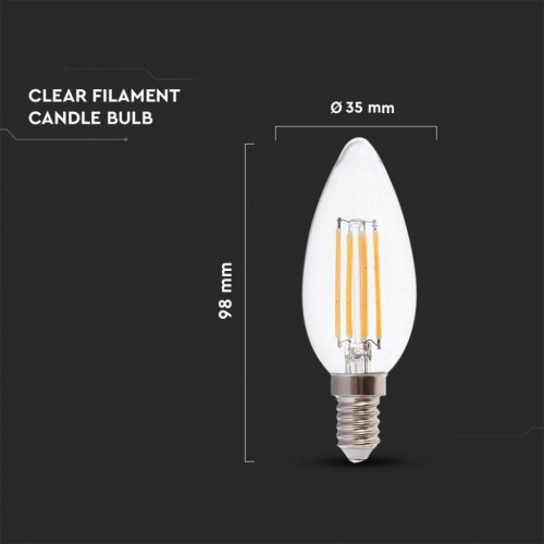 V-TAC Lampadina LED Bulb E14 6W 130LM/W Candela...