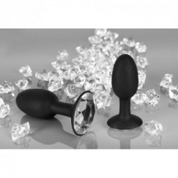 You2Toys - Plug Anale in Silicone, Nero, Con Gemma, Sensuale, Silicone
