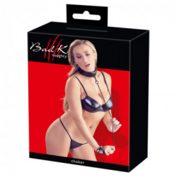 Bad Kitty - Collare con Guinzaglio, Nero, Polsino da Collo