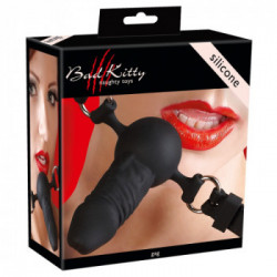 Bad Kitty - Costrittivo per Bocca, a Palla, con Dildo, Nero , Silicone