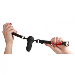 Bad Kitty - Costrittivo per Bocca, a Palla, con Dildo, Nero , Silicone