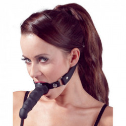 Fetish Collection - Costrittivo per la Bocca, con Dildo, Nero, Lungo, Silicone