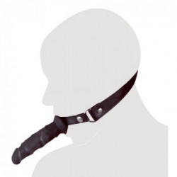 Fetish Collection - Costrittivo per la Bocca, con Dildo, Nero, Lungo, Silicone