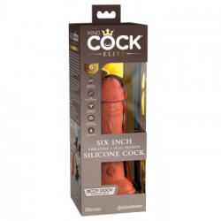 King Cock Elite Dual Density 6 - Dildo Realistico con Ventosa, Vibrazione, Impermeabile, Ricaricabile