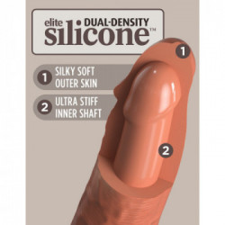 King Cock Elite Dual Density 6 - Dildo Realistico con Ventosa, Vibrazione, Impermeabile, Ricaricabile