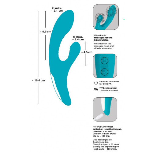 Javida - Vibratore Rabbit, Punto G, Blu,...