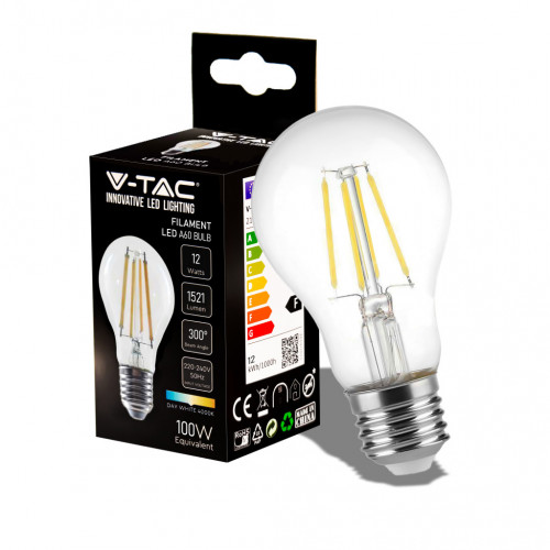 12W A70 Led Filament Bulb-Clear Cover With...