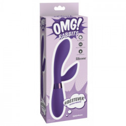 OMG! - Vibratore Rabbit con Stimolazione del Clitoride, Silicone, Viola