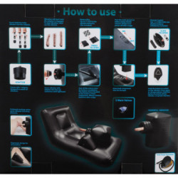 Excellent Power - Lettino Gonfiabile, 3 Vibratori, Telecomando, Funzione Shock, Richiede Batterie, Nero