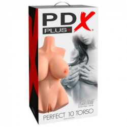 PDX Plus - Masturbatore a Torso, Carnagione Chiara, Realistico, Similpelle, Stimolante