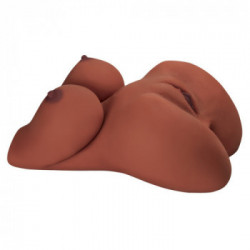 PDX Plus - Masturbatore a Torso, Carnagione Scura, Realistico, Stimolante