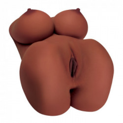 PDX Plus - Masturbatore a Torso, Carnagione Scura, Realistico, Stimolante