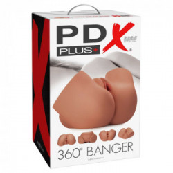 PDX Plus - Masturbatore a Torso, Carnagione Scura, Realistico, Stimolante