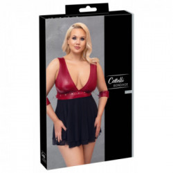 Cottelli Curves Babydoll Bondage - Babydoll Bondage, Rosso e Nero, Taglia 2XL