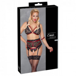 Cottelli Collection - Completino Intimo, Taglia 3XL, Set Bondage, Pizzo Nero