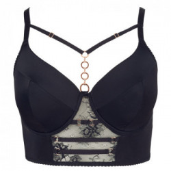 Cottelli Collection - Reggiseno, Tg 95F, Nero, Silicone, Longline, Curves