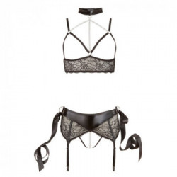 Cottelli Bondage - Set Intimo Bondage, Taglia S, Pizzo Nero, Catene Rimovibili