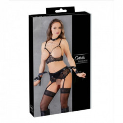 Cottelli Bondage - Set Intimo Bondage, Taglia M, Pizzo Nero, Catene Rimovibili
