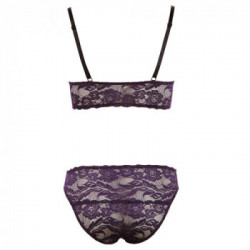 Cottelli Lingerie - Set Intimo, Taglia XL, Pizzo Viola, Sensuale