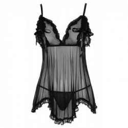 Cottelli Lingerie - Completino Babydoll, Nero, Taglia 2XL, Sensuale, Seducente
