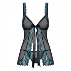 Obsessive - Babydoll, Nero, Taglia S/M, Seducente, Trasparente