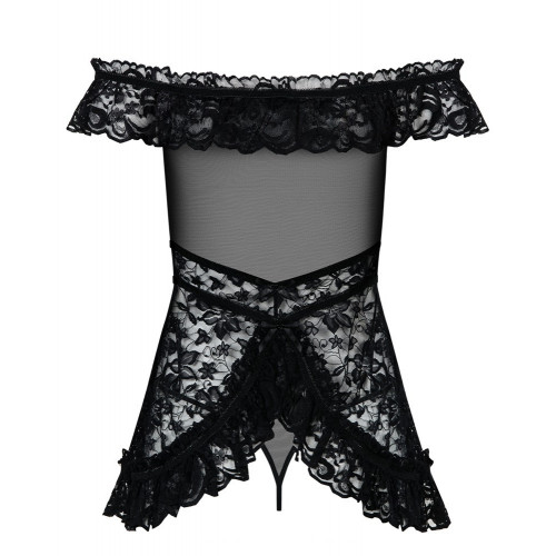 Obsessive - Babydoll, Nero, Taglia S/M, Pizzo...