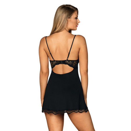 Obsessive - Babydoll, Nero, Taglia S/M, Pizzo...