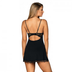 Obsessive - Babydoll, Nero, Taglia L/XL, Pizzo Nero, Elegante