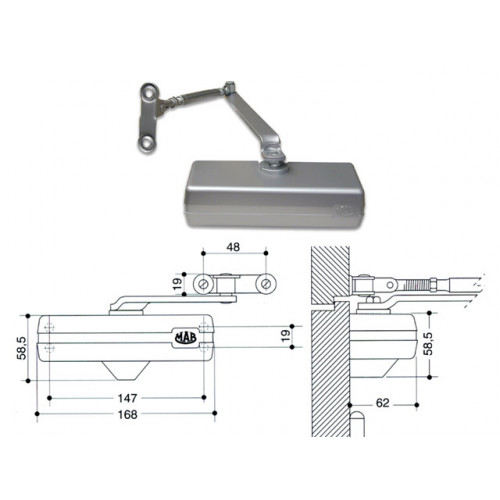 Assa Abloy MAB 402 Bronzo Chiudiporta Aereo a...