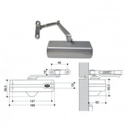 Assa Abloy MAB 402 Bronzo Chiudiporta Aereo a Pignone e Cremagliera