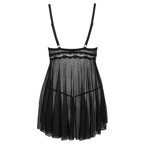 Obsessive - Babydoll, Nero, Taglia L/XL, Pois,...