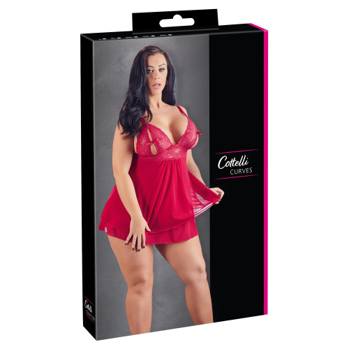 Cottelli Curves - Babydoll, Rosso, Taglia 4XL,...