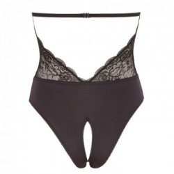 Cottelli Lingerie - Body, Taglia L, Pizzo Nero, Cavallo Aperto
