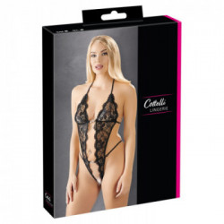 Cottelli Lingerie - Body a Stringhe, Pizzo Nero a Fiori, Seducente, Tg M/L