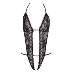 Cottelli Lingerie - Body a Stringhe, Pizzo Nero a Fiori, Seducente, Tg M/L