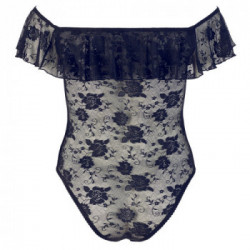 Cottelli Curves - Body, Taglia L, Monopezzo, Trasparente, Pizzo Nero