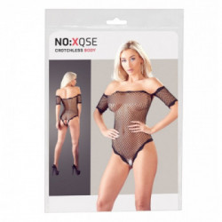 NoXqse Net Body - Body a Rete, Nero, Provocante, Eleganti Rifiniture, Taglia S-L