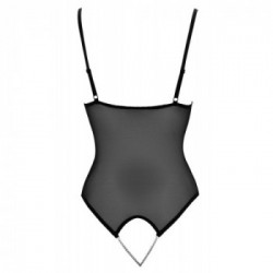 Cottelli Lingerie - Body Nero, Taglia XL, Pizzo Nero, Semitrasparente