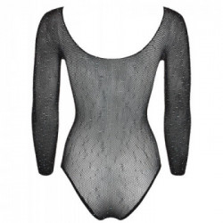 NoXqse Glitter - Body Nero Trasparente con Glitter, Taglia S-L