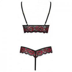 Cottelli Lingerie - Body Trasparente, Taglia S/M, Pizzo Floreale, Sensuale