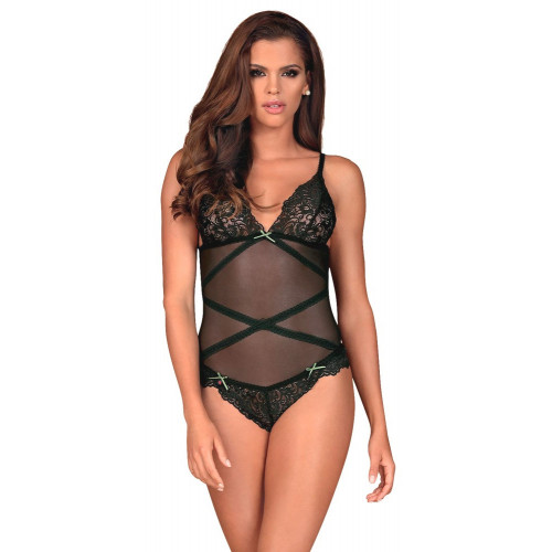 Obsessive - Body Nero, Taglia S/M, Pizzo Nero,...